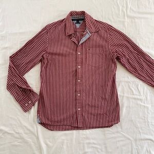 Tommy Hilfiger Preppy Red Striped Long-Sleeve Button-Down Shirt size S